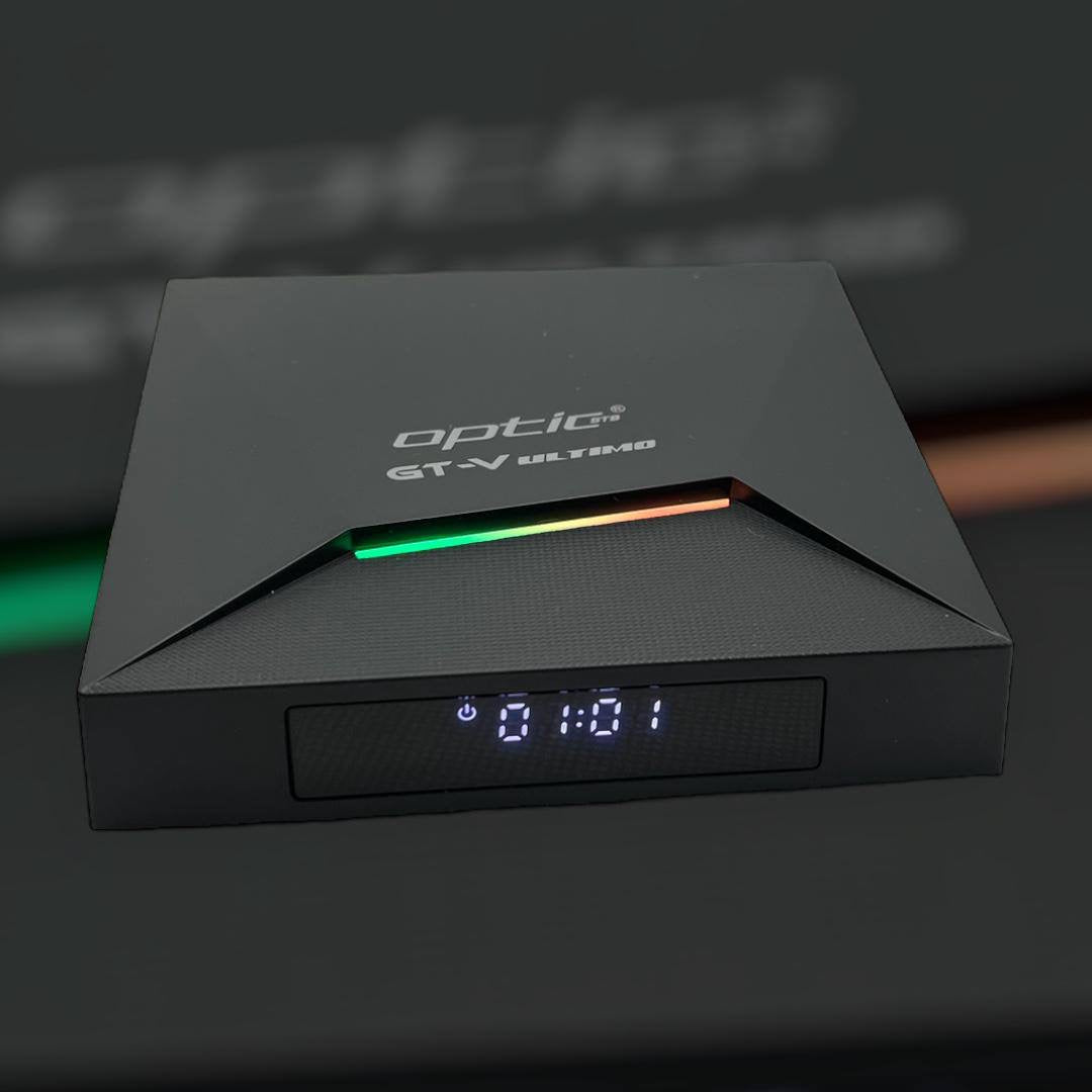 ☑️AKTION☑️ OPTIC STB GTV ULTIMO / OPTIC GT-V ULTIMO 4K UHD 2160p H265.264 4GB RAM 32 GB FLASH Android 11.0 Receiver (2G + 5G WiFi + WLAN, Bluetooth, MicroSD, HDMI, USB 3.0)