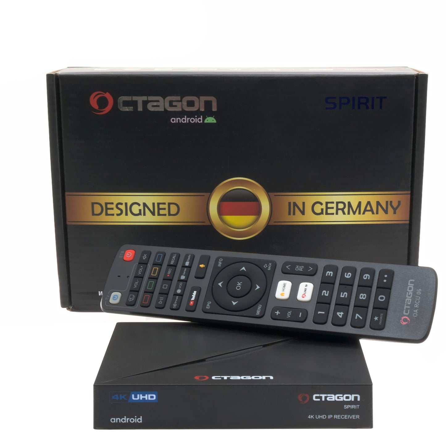 OCTAGON SPIRIT 4K UHD HDR10+ ANDROID TV OTT MEDIA STREAMING BOX 5G WiFi BLUETOOTH FERNBEDIENUNG