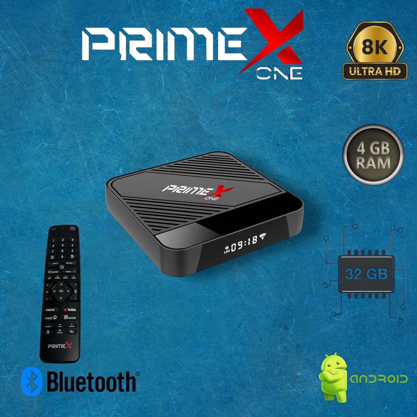 ☑️AKTION☑️ "PrimeX One 8K 30FPS, 4K 60FPS Android 12.0 Dual Wifi Streaming Box"