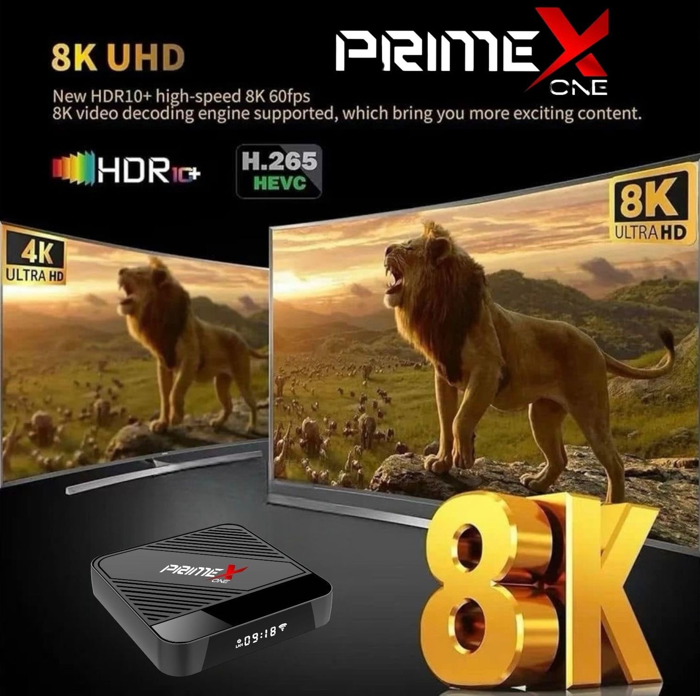 ☑️AKTION☑️ "PrimeX One 8K 30FPS, 4K 60FPS Android 12.0 Dual Wifi Streaming Box"