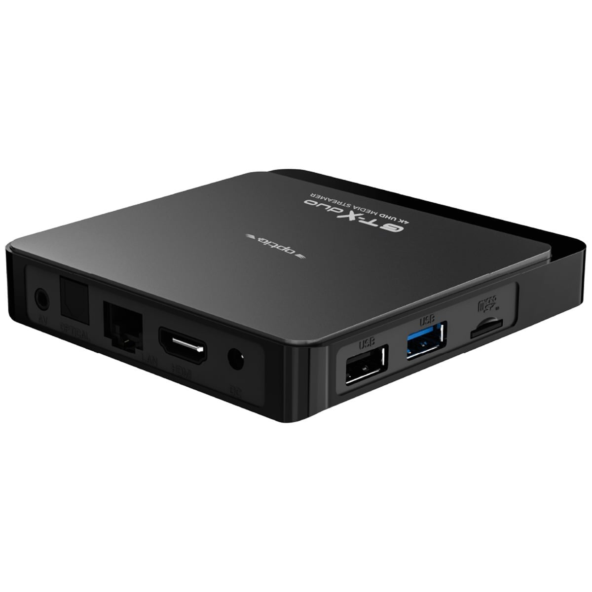 Optic STB GT-X Duo 4K UHD Android 9.0 IP-Receiver (Dual-WiFi, Bluetooth, MicroSD, HDMI, USB 3.0)